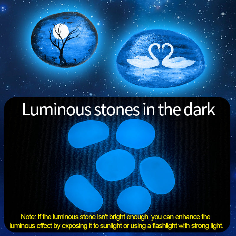 Kakubi Glow in The Dark Rock Painting Kit for Kids – DIY Painted Pebble Art Craft Set with Paints & Brushes – Creative Night Light Stones for Boys & Girls – Parent-Child STEM Toy Gift
