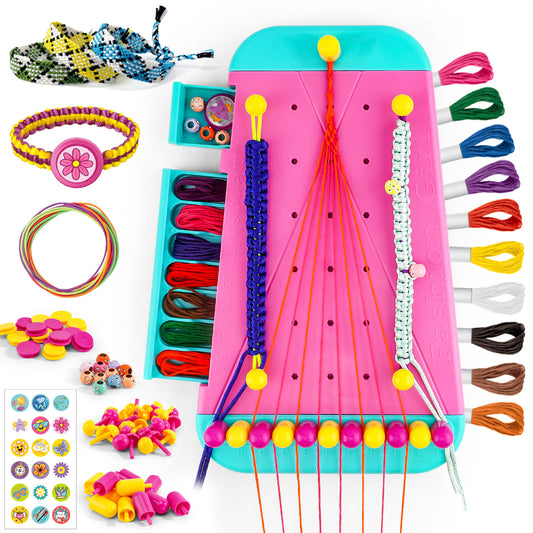 Friendship Bracelet Maker Kit for Girls – DIY Craft Loom Set with Beads & Strings – Jewelry Weaving Toy Gift for Kids Age 6–12 – Birthday Christmas Craft Kit