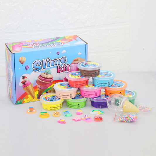 CENLYIN 10 Colors Scented Butter Slime Set, Ice Cream Theme Cotton Slime Kit for Kids, 10 Super Soft DIY Slimes with Gift Box