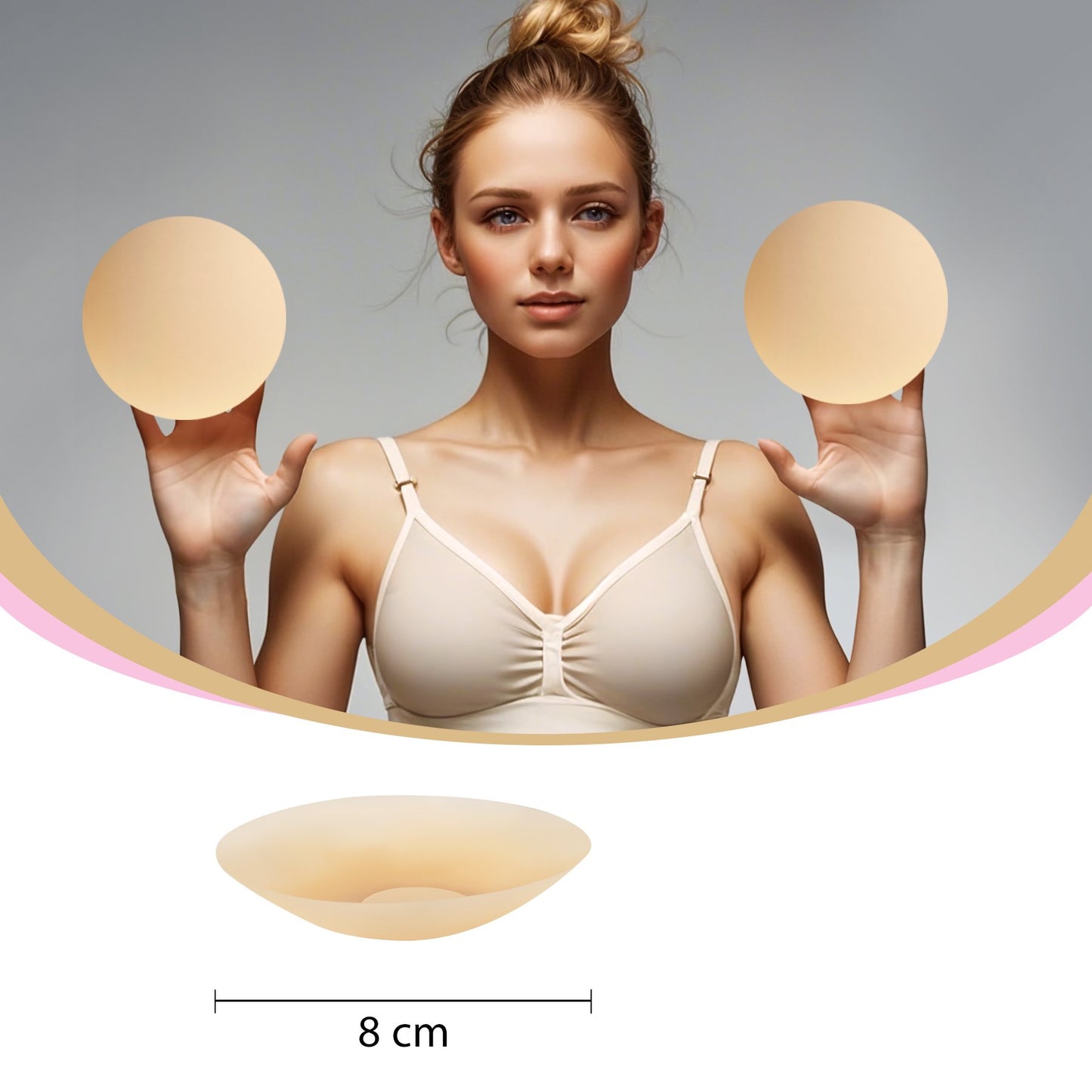 Nipple Covers for Women, Skin-Friendly Adhesive & Washable Silicone Nipple Covers(2 Pairs)