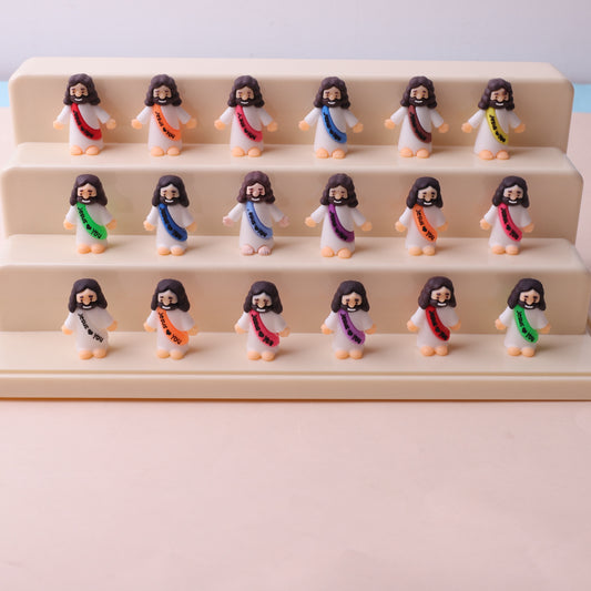 30-Pack Mini Rubber Jesus Figures – Original “Jesus Loves You” Toys for Hide and Seek, Sunday School, Baptism Gifts, Religious Party Favors – Assorted Colors