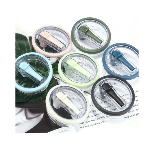 CENLYIN 40oz Spill Proof Flip Straw Lid Replacement for Stanley Quencher, 2 Pack Leak Proof Stanley Straw Lids, Reusable No Spill Tumbler Straw Cover