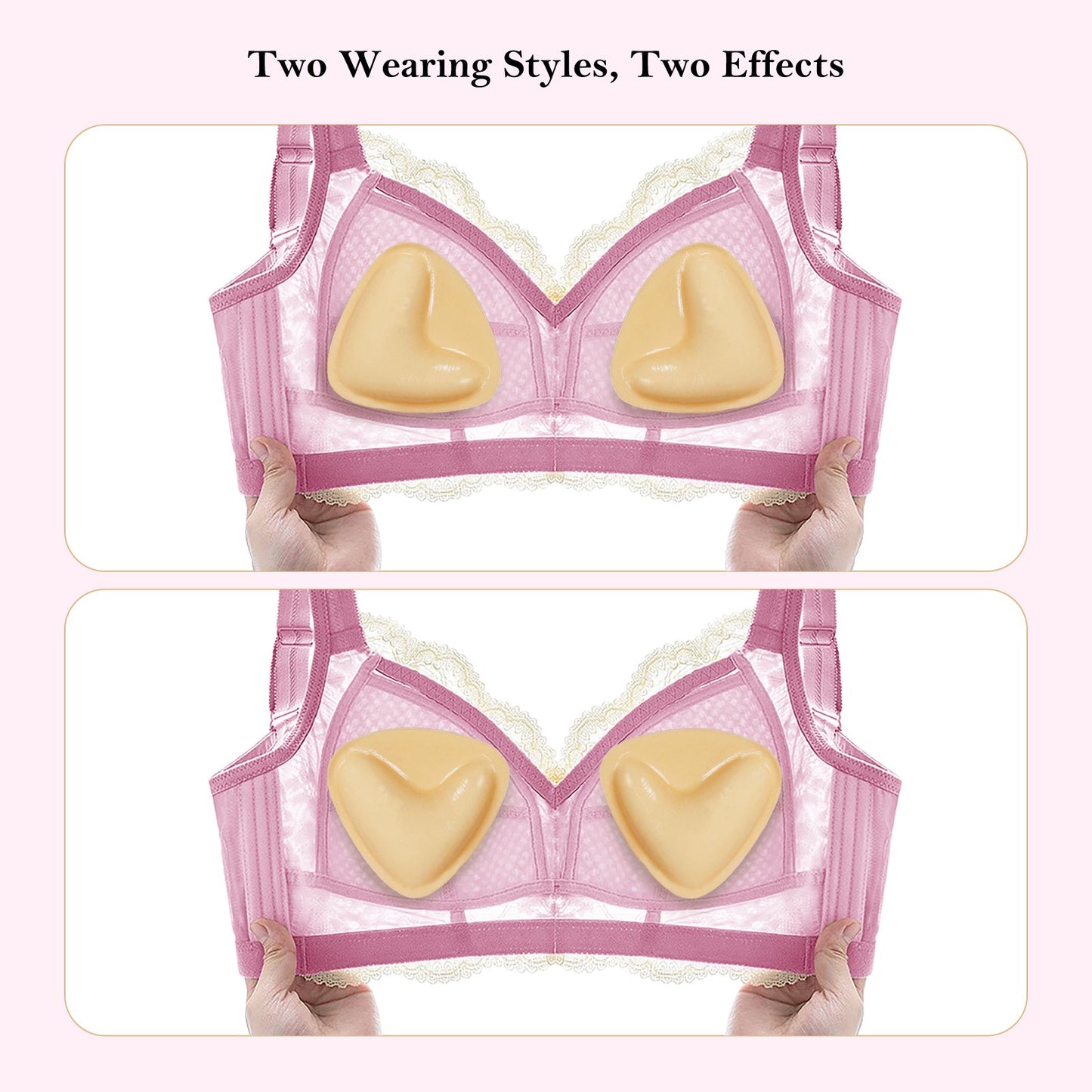 Sticky Bra Pads Inserts with Nipple Covers, Double Sided Sticky Bra Pads Inserts, Ultra Instant Lift Sticky Bra Push Up Bra Pads Inserts, Breast Enhancers Inserts
