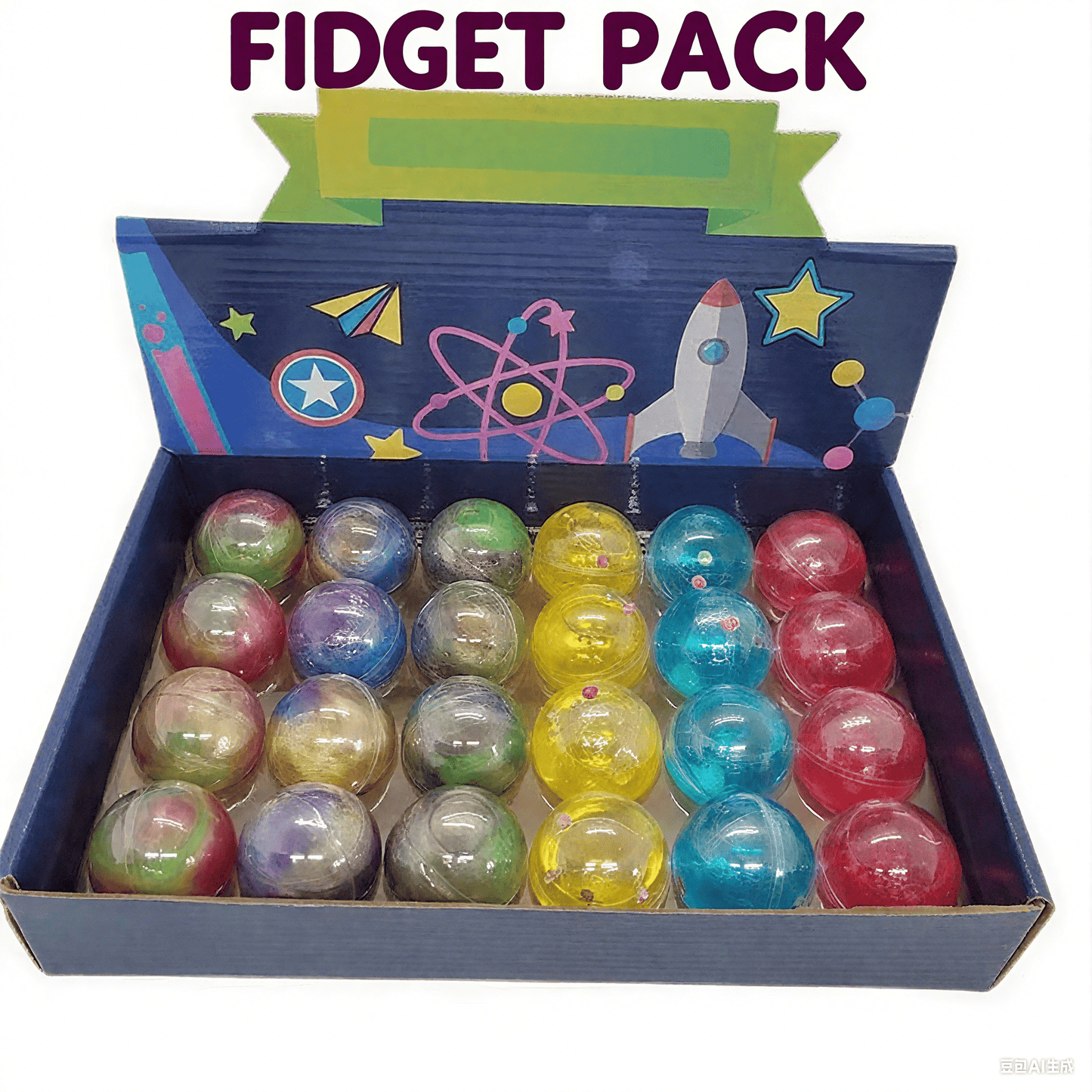 CENLYIN Slime Party Favors, 24 Pack Galaxy Slime Balls – Stretchy, Mess-Free, Non-Sticky, Sensory Stress Relief Toys for Kids – Great for Birthday, Classroom, Party Supplies
