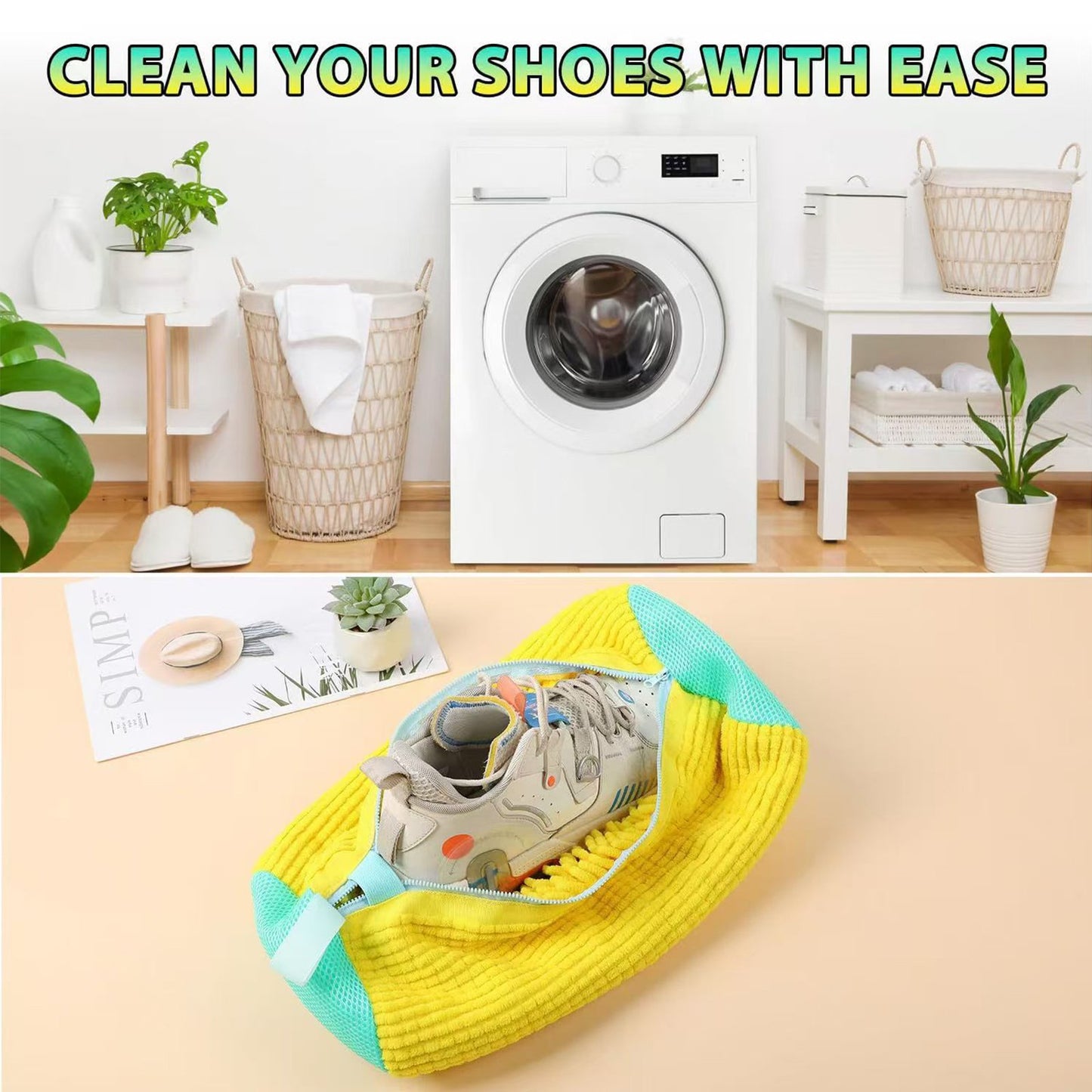 Shoe Wash Bag, Shoe Cleaning Bag,Reusable Zippered Shoe Laundry Bag for Washing Machines, Lightweight and Portable Laundry Bag for Sneakers and Running Shoes(2 packs)