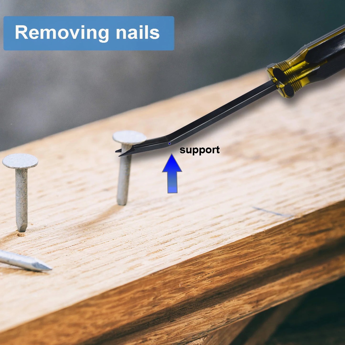 Upholstery Staple Remover Tool Staple Remover Heavy Duty,Upholstery Tools with Double Pronged Head for Removing Nails, Staples and Tacks