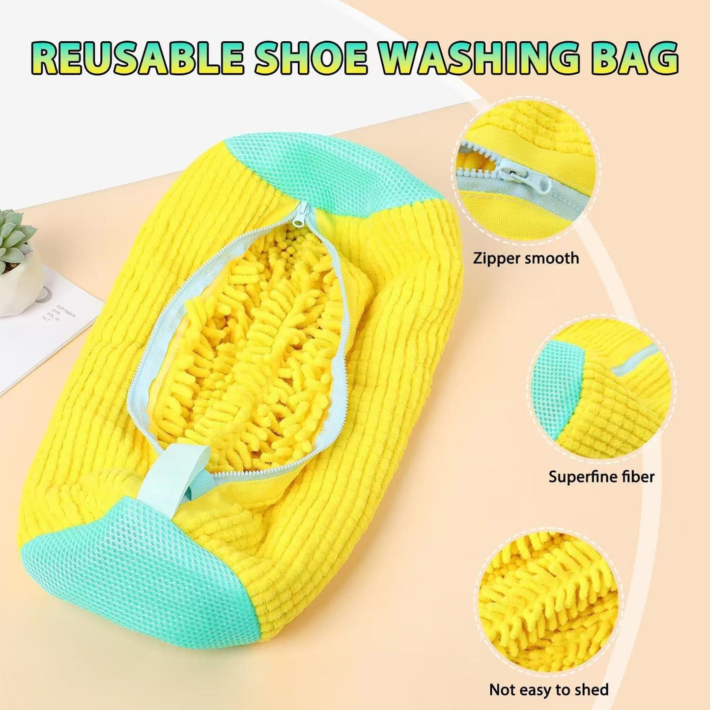 Shoe Wash Bag, Shoe Cleaning Bag,Reusable Zippered Shoe Laundry Bag for Washing Machines, Lightweight and Portable Laundry Bag for Sneakers and Running Shoes(2 packs)