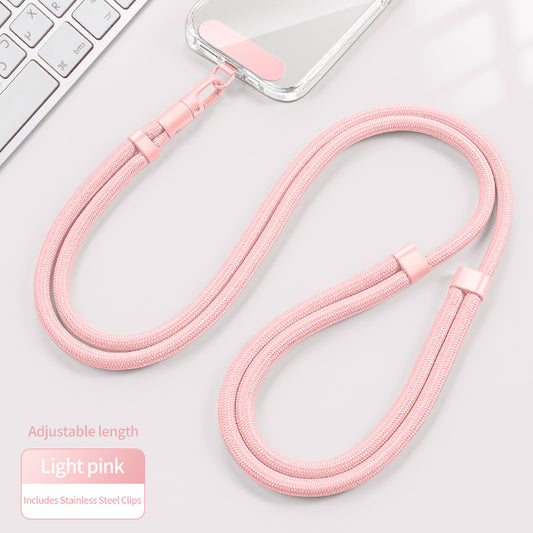 Phone Lanyard Crossbody Strap for Cellphone Case with Tether Tab, Adjustable Detachable Phone Strap with Metal Buckles for Women and Men (Pink)