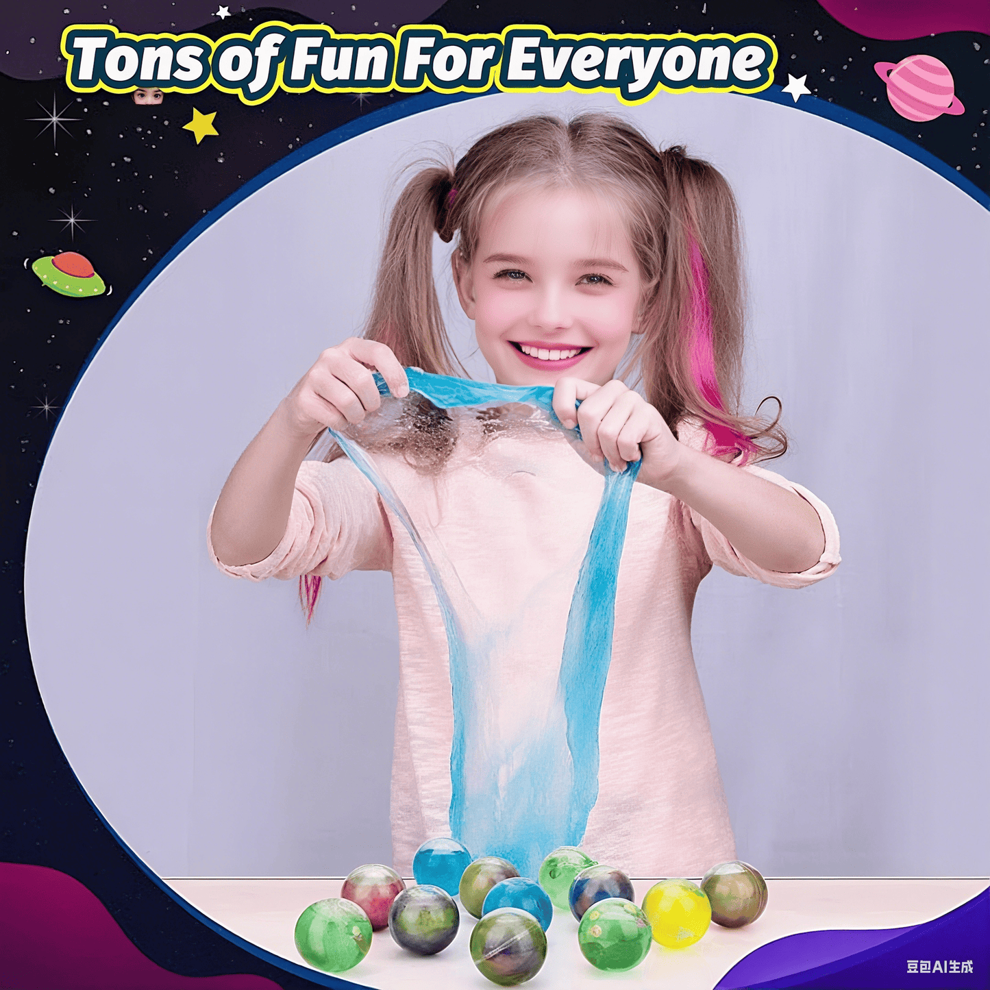 CENLYIN Slime Party Favors, 24 Pack Galaxy Slime Balls – Stretchy, Mess-Free, Non-Sticky, Sensory Stress Relief Toys for Kids –   Great for Birthday, Classroom, Party Supplies