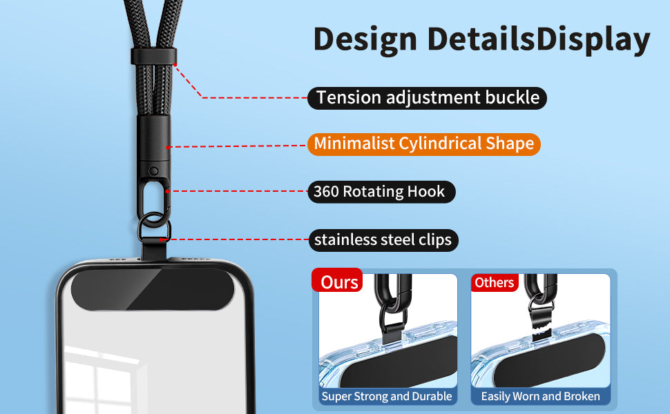 Universal Cell Phone Lanyard Strap for Hand & Wrist – Multifunctional Phone Patch Holder for Women & Men