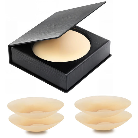Nipple Covers for Women, Skin-Friendly Adhesive & Washable Silicone Nipple Covers(2 Pairs)