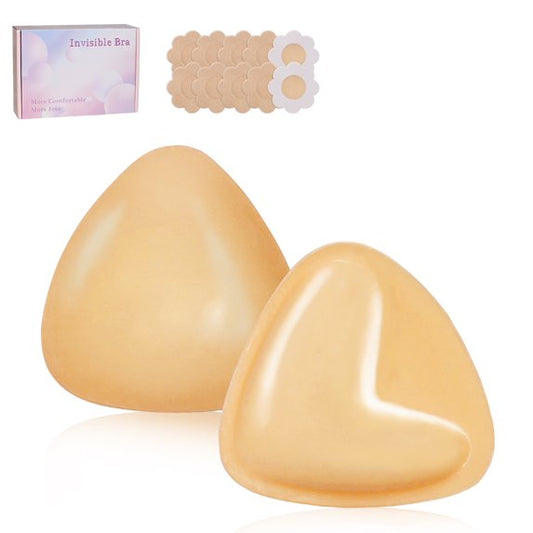 Sticky Bra Pads Inserts with Nipple Covers, Double Sided Sticky Bra Pads Inserts, Ultra Instant Lift Sticky Bra Push Up Bra Pads Inserts, Breast Enhancers Inserts